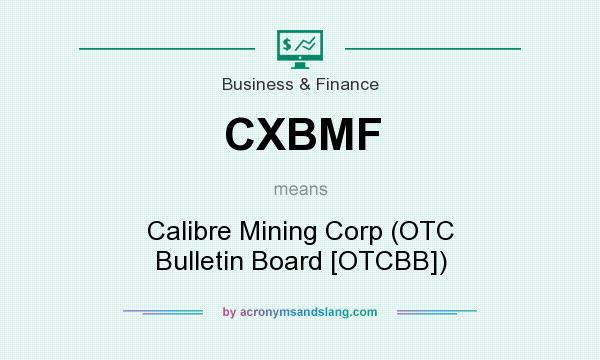 What does CXBMF mean? It stands for Calibre Mining Corp (OTC Bulletin Board [OTCBB])