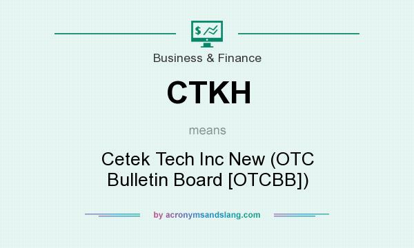 What does CTKH mean? It stands for Cetek Tech Inc New (OTC Bulletin Board [OTCBB])