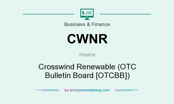 What does CWNR mean? It stands for Crosswind Renewable (OTC Bulletin Board [OTCBB])