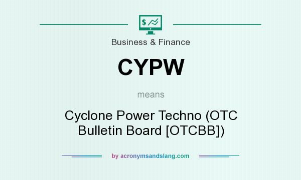 What does CYPW mean? It stands for Cyclone Power Techno (OTC Bulletin Board [OTCBB])