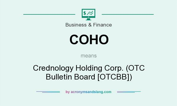 What does COHO mean? It stands for Crednology Holding Corp. (OTC Bulletin Board [OTCBB])