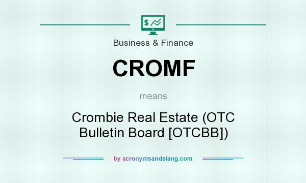 What does CROMF mean? It stands for Crombie Real Estate (OTC Bulletin Board [OTCBB])