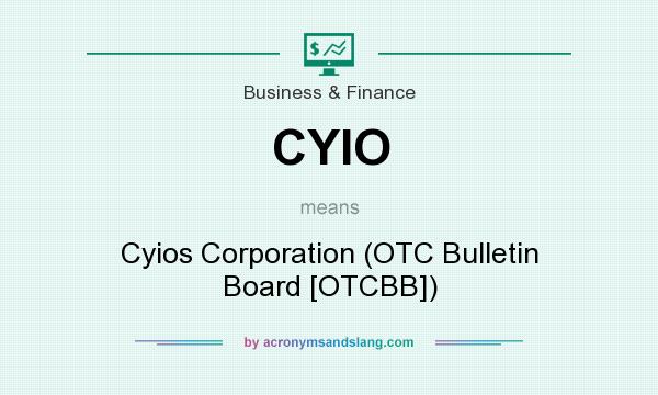 What does CYIO mean? It stands for Cyios Corporation (OTC Bulletin Board [OTCBB])