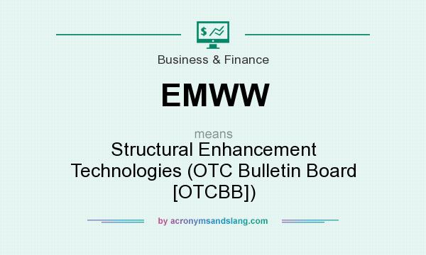 What does EMWW mean? It stands for Structural Enhancement Technologies (OTC Bulletin Board [OTCBB])