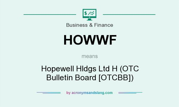 What does HOWWF mean? It stands for Hopewell Hldgs Ltd H (OTC Bulletin Board [OTCBB])