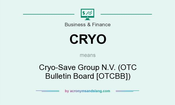 What does CRYO mean? It stands for Cryo-Save Group N.V. (OTC Bulletin Board [OTCBB])