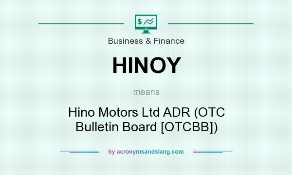 What does HINOY mean? It stands for Hino Motors Ltd ADR (OTC Bulletin Board [OTCBB])