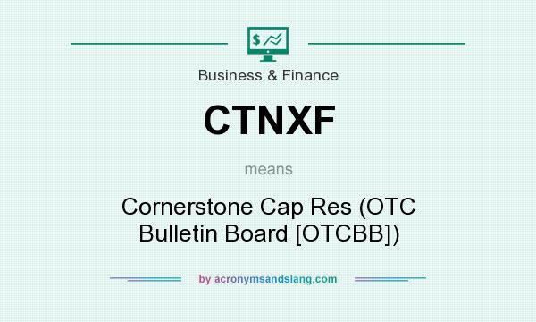 What does CTNXF mean? It stands for Cornerstone Cap Res (OTC Bulletin Board [OTCBB])