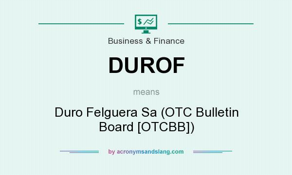 What does DUROF mean? It stands for Duro Felguera Sa (OTC Bulletin Board [OTCBB])