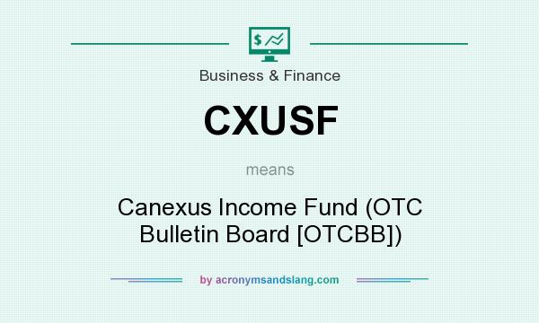 What does CXUSF mean? It stands for Canexus Income Fund (OTC Bulletin Board [OTCBB])