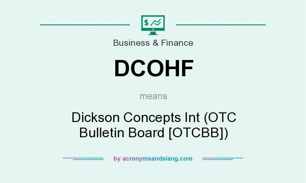 What does DCOHF mean? It stands for Dickson Concepts Int (OTC Bulletin Board [OTCBB])