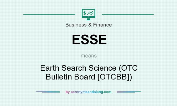 What does ESSE mean? It stands for Earth Search Science (OTC Bulletin Board [OTCBB])