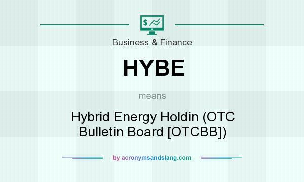 What does HYBE mean? It stands for Hybrid Energy Holdin (OTC Bulletin Board [OTCBB])