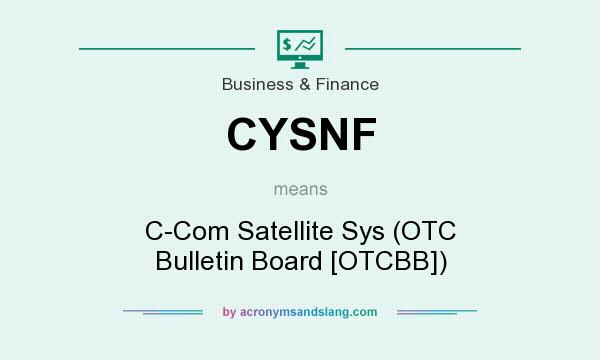 What does CYSNF mean? It stands for C-Com Satellite Sys (OTC Bulletin Board [OTCBB])