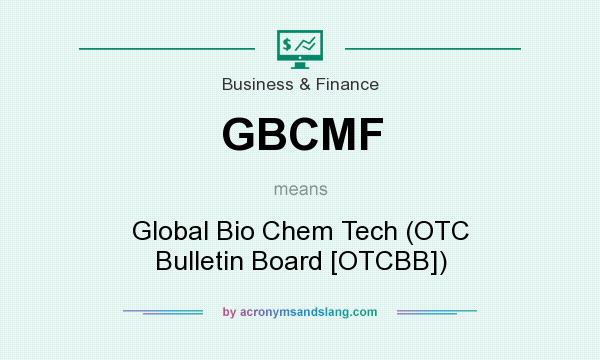 What does GBCMF mean? It stands for Global Bio Chem Tech (OTC Bulletin Board [OTCBB])