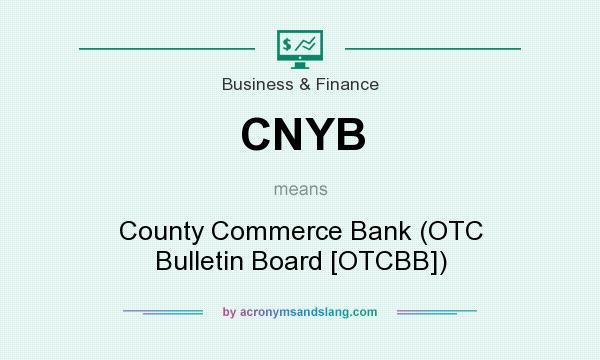 What does CNYB mean? It stands for County Commerce Bank (OTC Bulletin Board [OTCBB])