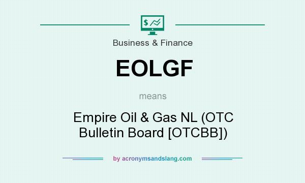 What does EOLGF mean? It stands for Empire Oil & Gas NL (OTC Bulletin Board [OTCBB])