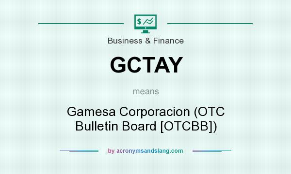 What does GCTAY mean? It stands for Gamesa Corporacion (OTC Bulletin Board [OTCBB])