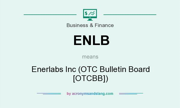 What does ENLB mean? It stands for Enerlabs Inc (OTC Bulletin Board [OTCBB])