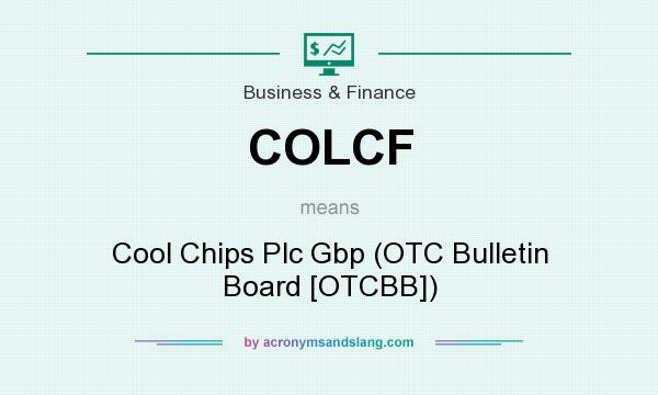 What does COLCF mean? It stands for Cool Chips Plc Gbp (OTC Bulletin Board [OTCBB])