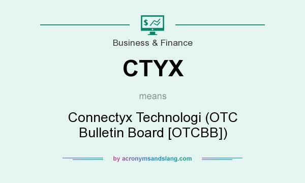 What does CTYX mean? It stands for Connectyx Technologi (OTC Bulletin Board [OTCBB])