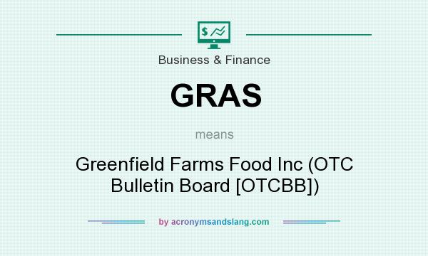 What does GRAS mean? It stands for Greenfield Farms Food Inc (OTC Bulletin Board [OTCBB])