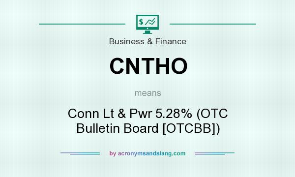 What does CNTHO mean? It stands for Conn Lt & Pwr 5.28% (OTC Bulletin Board [OTCBB])