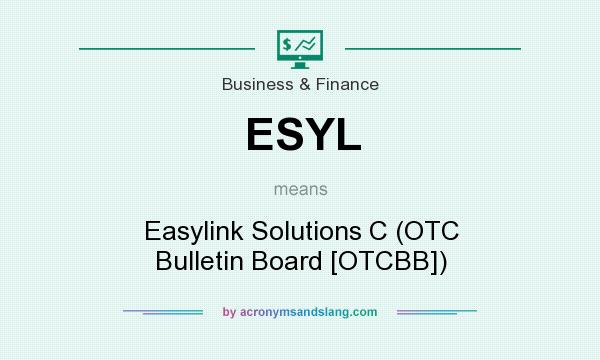 What does ESYL mean? It stands for Easylink Solutions C (OTC Bulletin Board [OTCBB])