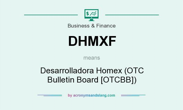 What does DHMXF mean? It stands for Desarrolladora Homex (OTC Bulletin Board [OTCBB])