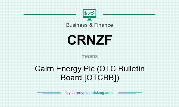 What does CRNZF mean? It stands for Cairn Energy Plc (OTC Bulletin Board [OTCBB])