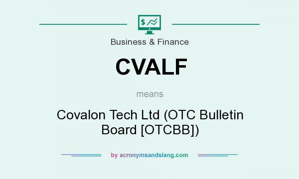 What does CVALF mean? It stands for Covalon Tech Ltd (OTC Bulletin Board [OTCBB])