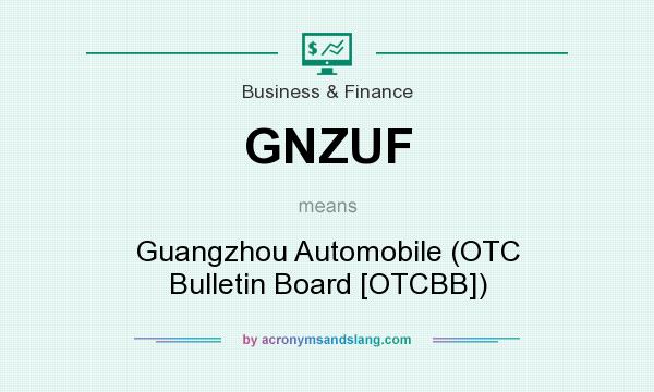 What does GNZUF mean? It stands for Guangzhou Automobile (OTC Bulletin Board [OTCBB])