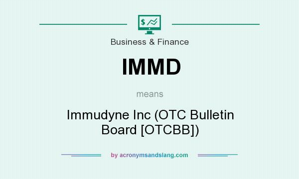 What does IMMD mean? It stands for Immudyne Inc (OTC Bulletin Board [OTCBB])