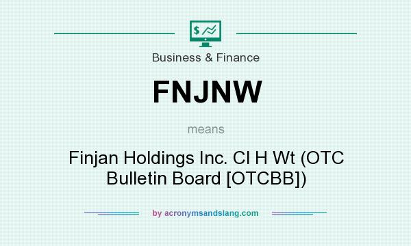 What does FNJNW mean? It stands for Finjan Holdings Inc. Cl H Wt (OTC Bulletin Board [OTCBB])