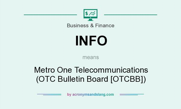 What does INFO mean? It stands for Metro One Telecommunications (OTC Bulletin Board [OTCBB])