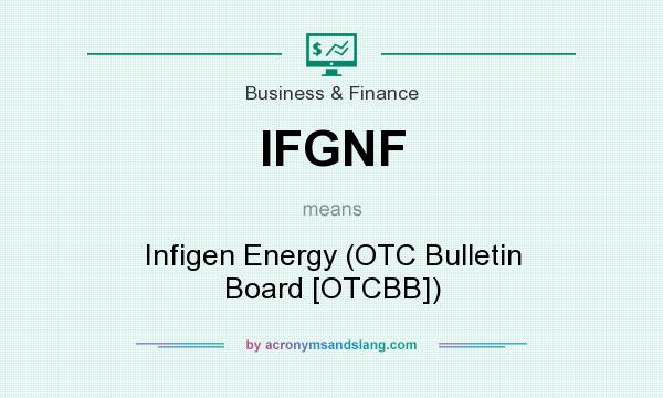 What does IFGNF mean? It stands for Infigen Energy (OTC Bulletin Board [OTCBB])