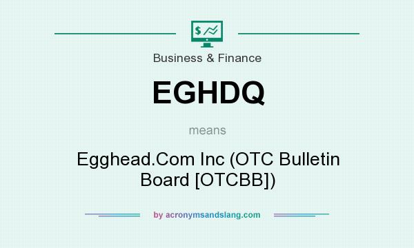 What does EGHDQ mean? It stands for Egghead.Com Inc (OTC Bulletin Board [OTCBB])