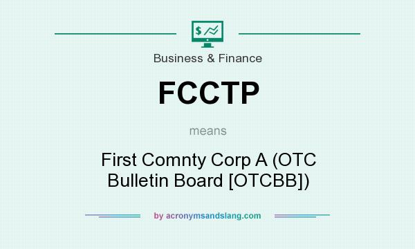 What does FCCTP mean? It stands for First Comnty Corp A (OTC Bulletin Board [OTCBB])
