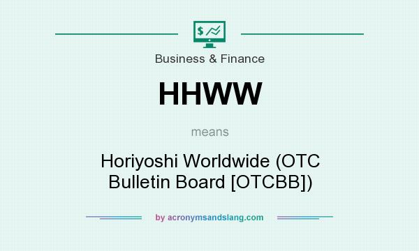 What does HHWW mean? It stands for Horiyoshi Worldwide (OTC Bulletin Board [OTCBB])