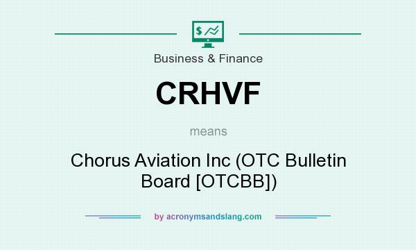 What does CRHVF mean? It stands for Chorus Aviation Inc (OTC Bulletin Board [OTCBB])