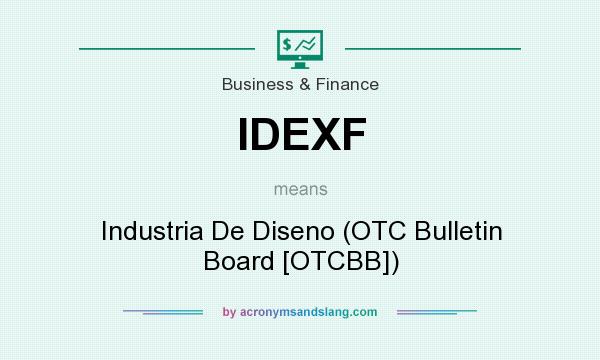What does IDEXF mean? It stands for Industria De Diseno (OTC Bulletin Board [OTCBB])