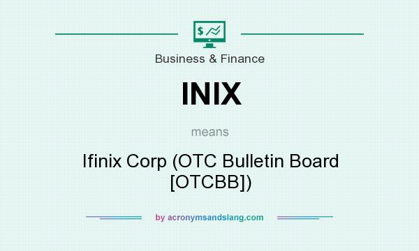 What does INIX mean? It stands for Ifinix Corp (OTC Bulletin Board [OTCBB])