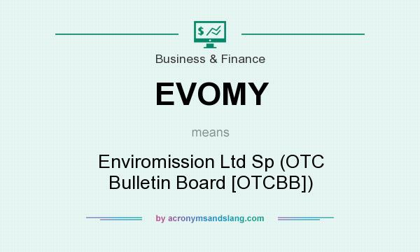 What does EVOMY mean? It stands for Enviromission Ltd Sp (OTC Bulletin Board [OTCBB])