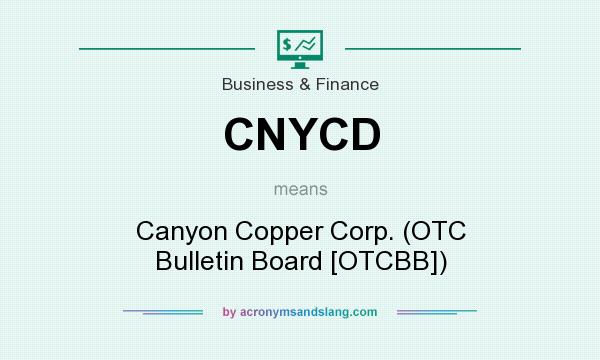 What does CNYCD mean? It stands for Canyon Copper Corp. (OTC Bulletin Board [OTCBB])