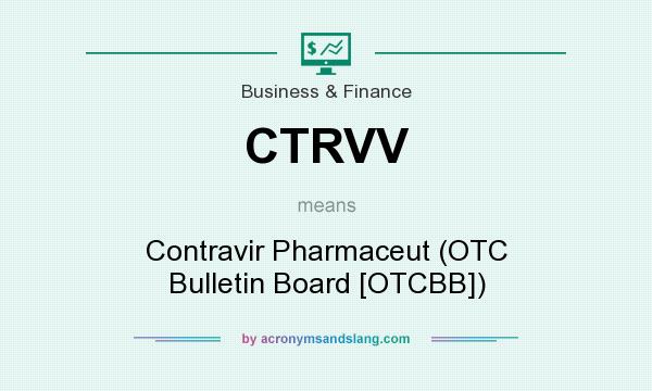 What does CTRVV mean? It stands for Contravir Pharmaceut (OTC Bulletin Board [OTCBB])