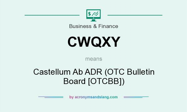What does CWQXY mean? It stands for Castellum Ab ADR (OTC Bulletin Board [OTCBB])