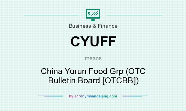 What does CYUFF mean? It stands for China Yurun Food Grp (OTC Bulletin Board [OTCBB])