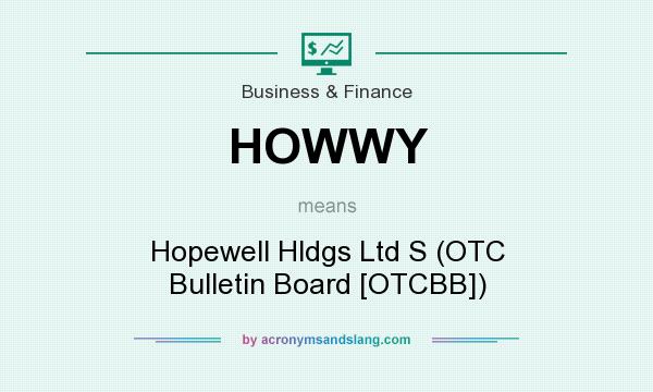 What does HOWWY mean? It stands for Hopewell Hldgs Ltd S (OTC Bulletin Board [OTCBB])