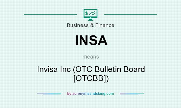What does INSA mean? It stands for Invisa Inc (OTC Bulletin Board [OTCBB])