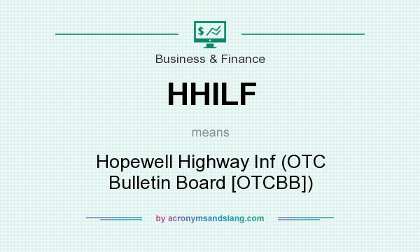 What does HHILF mean? It stands for Hopewell Highway Inf (OTC Bulletin Board [OTCBB])